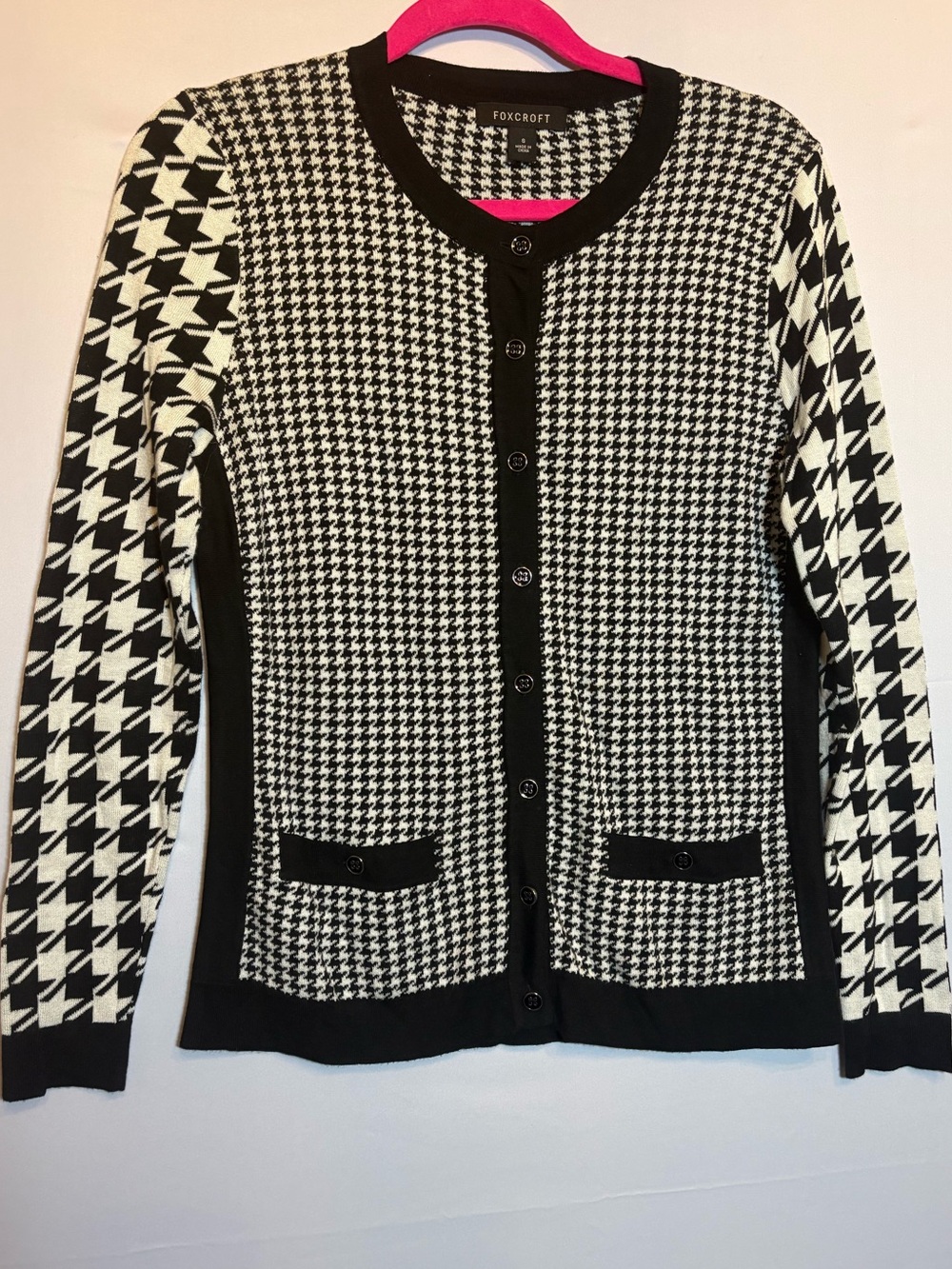 Foxcroft Houndstooth Cardigan